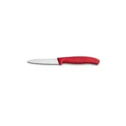 Victorinox Gemüsemesser 10 cm | Präzises Küchenmesser mit Wellenschliff in Rot