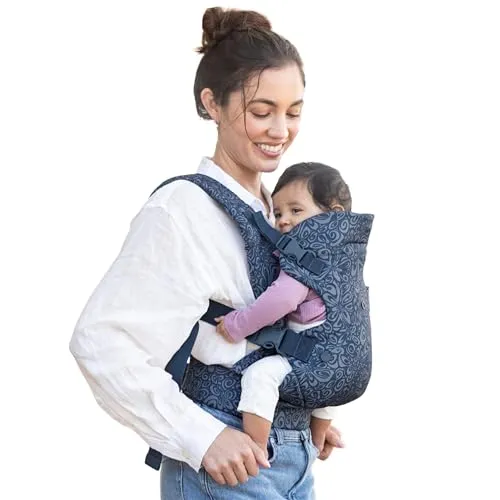 Infantino Flip Advanced 4-in-1 Babytrage, Ergonomisch, Umwandelbar, mit Blickrichtung Nach Innen und Außen, Vorne und Hinten Tragbar für Neugeborene bis Kleinkinder von, Florales Marineblau