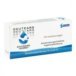 Ocutears Hydro+ Augentropfen Einzeldosispipetten - Arzneimittel zur Linderung von trockenen Augen, mit hochkonzentriertem Natriumhyaluronat für langanhaltenden Schutz und Feuchtigkeit.