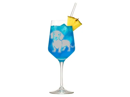 eXODA Weinglas Dackel Weinglas mit Vollgravur – spülmaschinenfest für DackelFans, 1-tlg., Glas, Atemberaubende Darstellung