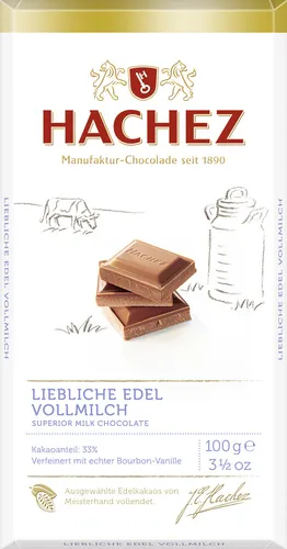 Hachez Liebliche Edel Vollmilch Tafel Milde Vollmilchschokolade 100g