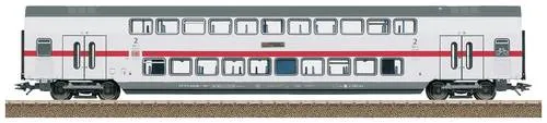 TRIX H0 23256 Doppelstockwagen IC2 der DB-AG - Hochwertiger Personenwagen für den Fernverkehr mit LED-Innenbeleuchtung und vorbildgerechten Details. Ideal für Modellbahnen, Länge 28,6 cm.