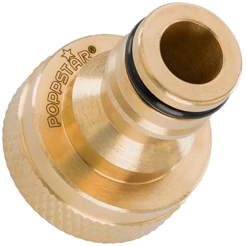 Poppstar Hahnverbinder 3/4 Zoll Innengewinde und Steckkupplung für Gartenschlauch (kompatibel mit Gardena Stecksystem)