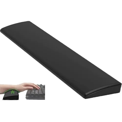 Handgelenkauflage Zum 75%/80% Kompakt TKL Mechanische Wireless Beleuchtet Gaming PC Tastatur Ergonomisch Memory Foam Faux Leder Wrist Rest Anti Skid Gummi Basis Weich Für Game Office-Schwarz