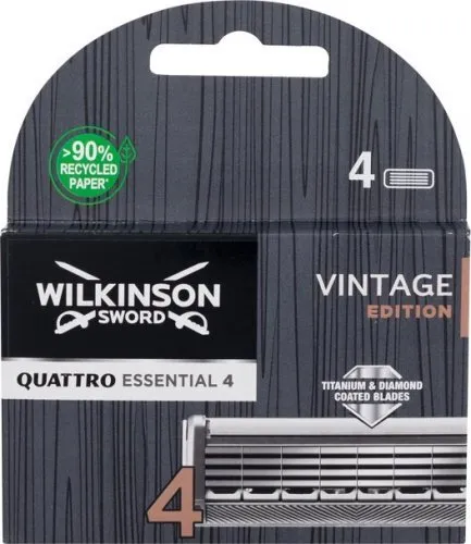 Wilkinson Quattro Essential 4 Vintage Edition Rasierklingen, 4er Pack