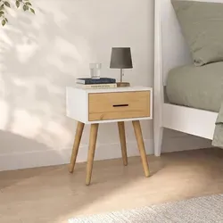 VCM Beistelltisch Singol L - Weiß, 45 x 30 x 56 cm, modernes Retro-Design mit Schublade - Der VCM Singol Beistelltisch vereint praktischen Stauraum mit stilvollem Design. Die geräumige Schublade sorgt für Ordnung, während die schrägen Holzfüße einen charmanten Retro-Look kreieren. Ideal als Nachttisch oder im Wohnbereich.