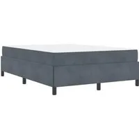 vidaXL Bettrahmen mit Matratze Dunkelgrau 160 x 200 cm - Modernes Bettrahmen-Set mit stabiler Matratze für erholsamen Schlaf. Minimalistisches Design passt perfekt in zeitgemäße Schlafzimmer und sorgt für eine entspannte Atmosphäre.