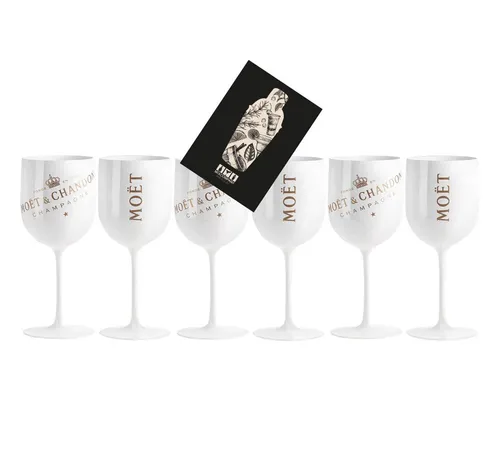 Mixcompany Becher Moet & Chandon 6er Set - Elegantes 6er Set aus Acryl/Hartplastik für Champagnerliebhaber, ideal für Partys und Veranstaltungen, leicht und bruchsicher.
