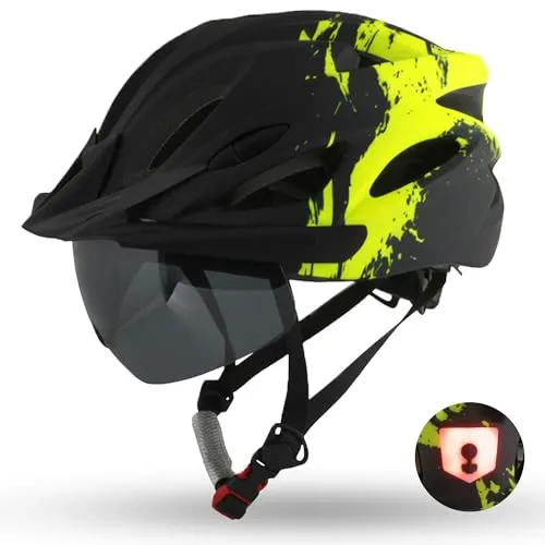 Produktbild Fahrradhelm H085 Urban mit LED-Rücklicht & Sonnenbrille – Ultraleichter City Helm