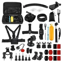 Kamerazubehör für Action Cam 50-in-1: Stativ, Brustgurt, Etui & Adapter