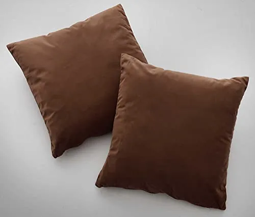 Gardinenbox 2er Set Sofakissen mit Füllung »Milano« HxB 45x45 cm Taupe Dekokissen mit Komfort-Samt-Bezug und Reißverschluß mit Füllkissen Extra Weich Couchkissen, 203572-2