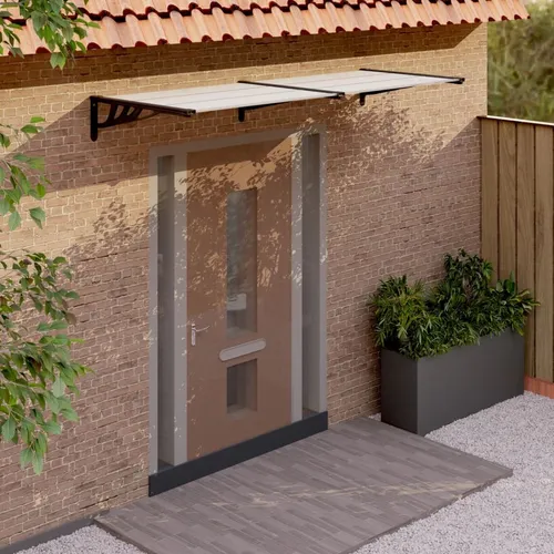The Living Store Türvordach Schwarz 239x90 cm – Wetterfester Schutz für Ihren Eingangsbereich