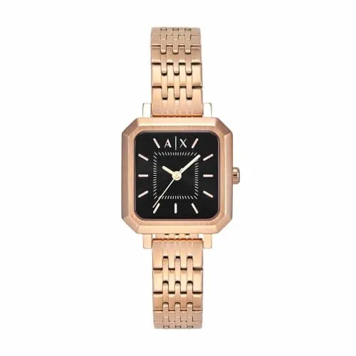 Armani Exchange Rosa Kollektion Damenuhr AX5729 - Elegante Damenuhr mit Quarzwerk und poliertem Roségold-Finish, 5 ATM wasserdicht und ideal für stilbewusste Frauen.