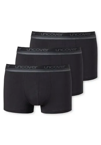Uncover by Schiesser Retro Shorts - 3er Pack (M Schwarz) - Retroshorts für Herren mit komfortablem Logo-Webgummibund, formstabil und aus elastischer Single-Jersey-Qualität für optimalen Tragekomfort.