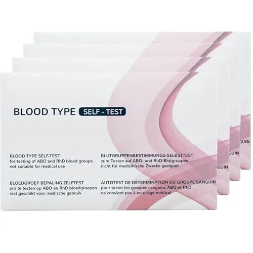 Blutgruppen Schnelltest - Blutgruppe Test - Blutgruppen Bestimmen Schnelltest 4-Pack - The Tester