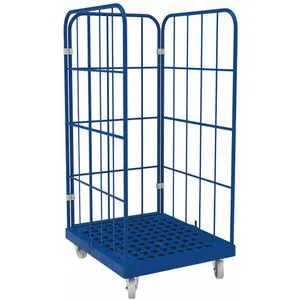 HMH Rollbehälter mit 1350mm Nutzhöhe - Robuster Rollwagen mit 3-seitigen Wänden, tragfähig bis 500 kg. Ideal für Lager und Transport, ausgestattet mit langlebigem HDPE-Kunststoffboden.