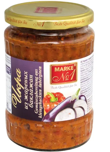 Gemüsezubereitung aus kleingehackten Auberginen  Икра из жареных баклажан 540g