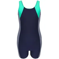 Aquarti Badeanzug Aquarti Mädchen Badeanzug mit Bein Ringerrücken blau|grau|grün 170