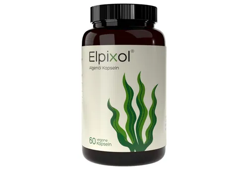 Elpixol® Algenöl Kapseln reich an essentiellen Omega-3-, -6- und -9-Fettsäuren Weichkapseln, mit 500 mg EPA + DHA – für Sehkraft, Gehirn- und Herzfunktion à 60 St., 0,063 g