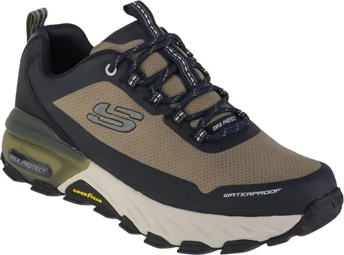 SKECHERS Sneaker Lederimitat, Herren, Gr. 42, grün (olive) - Sneaker aus Lederimitat mit wasserabweisendem Obermaterial und Skechers Air-Cooled Memory Foam®-Innensohle für optimalen Tragekomfort. Ideal für stilbewusste Männer.