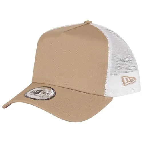 New Era A-Frame Mesh Trucker Cap - Essential Camel Beige - Verstellbare Snapback-Kappe mit atmungsaktivem Mesh-Rücken für optimalen Tragekomfort und stylischen Look.