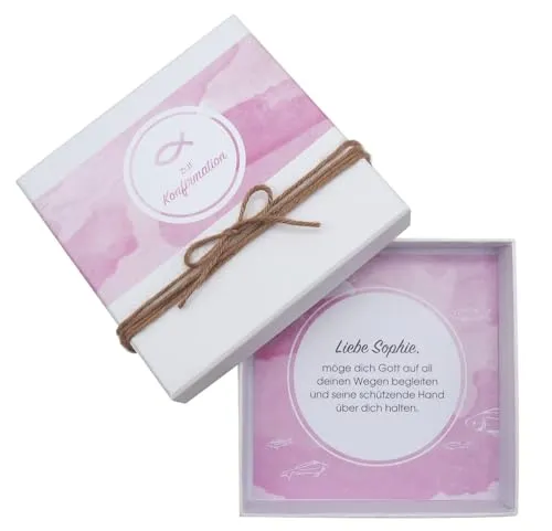 ZauberDeko Geldgeschenk Verpackung Konfirmation MIT Namen Fisch Mauve Rosa Geschenk Gutschein