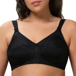 Triumph BH Doreen + Cotton N Schwarz C 85 Damen - Bügelloser Soft-BH für optimalen Komfort, ideal für größere Oberweiten. Eleganter V-Ausschnitt und breite, verstellbare Träger sorgen für perfekten Sitz und Unterstützung.