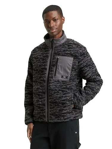 TOM TAILOR Denim Herren Teddyjacke mit Stehkragen