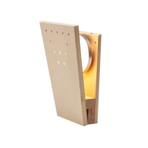 LED Saunalampe mit Holzblendschirm