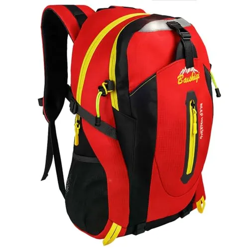 OcioDual Wanderrucksack 30L Rot, Travelite Rucksack, Arbeitsrucksack Herren, Wanderrucksack Herren, Rucksack Wasserdicht, Reiserucksack, Camping, Survival und Outdoor-Sport