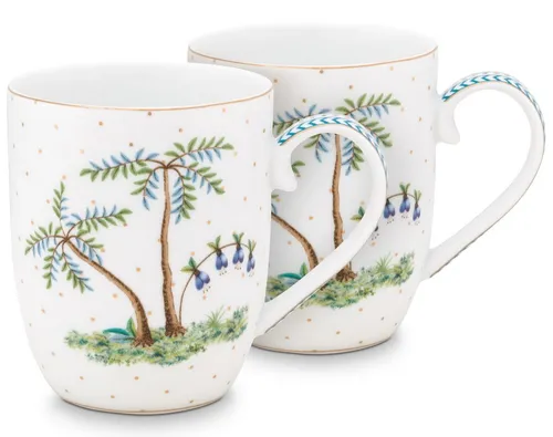 Produktbild PiP Studio Becher Jolie Dots Gold Becher mit Henkel klein Set2, Porzellan, Set/2 Mugs Small Jolie Dots Gold 145ml