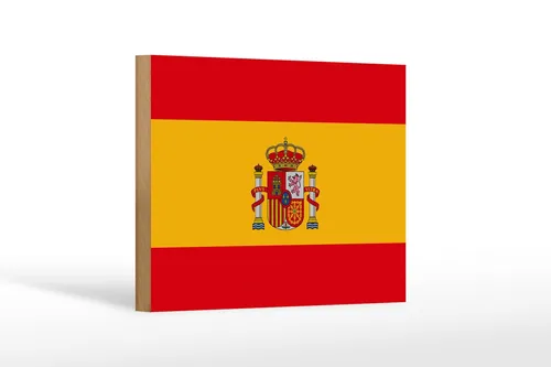Holzschild Flagge Spaniens 18x12 cm Flag of Spain Deko Schild