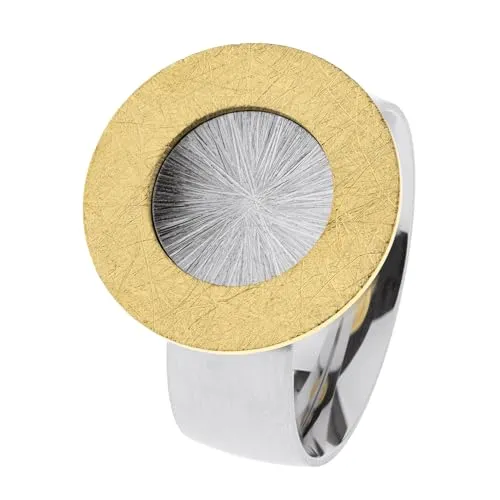 Ernstes Design Ring R795 Edelstahl vergoldet 18 mm von Ernstes Design