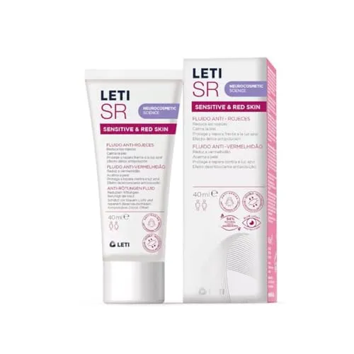 LETI SR Anti-Rötungen Fluid 40 ml - Arzneimittel zur Beruhigung sensibler Haut mit Rötungen, schützt vor blauem Licht und stärkt die Hautstruktur für mehr Elastizität.