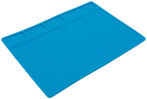 ➡️ Praktische Lötmatte 28x20cm aus Silikon, (Unterlage Löten Lötunterlage) blau