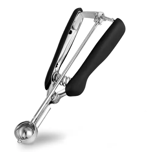 Eisportionierer Edelstahl 2,5 cm, TJ POP Extra Klein - Eisportionierer für perfekte Kugeln, aus rostfreiem 18/8-Edelstahl, mit komfortablem Griff und leichtem Auslöser, ideal für Eis, Kekse und Melonenkugeln.