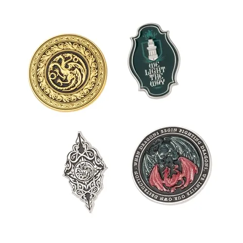 Grupo Erik Set Pins House of the Dragon - 4 Anstecknadeln Drachen Targaryen - House of the Dragon Geschenke Game of Thrones Merchandising