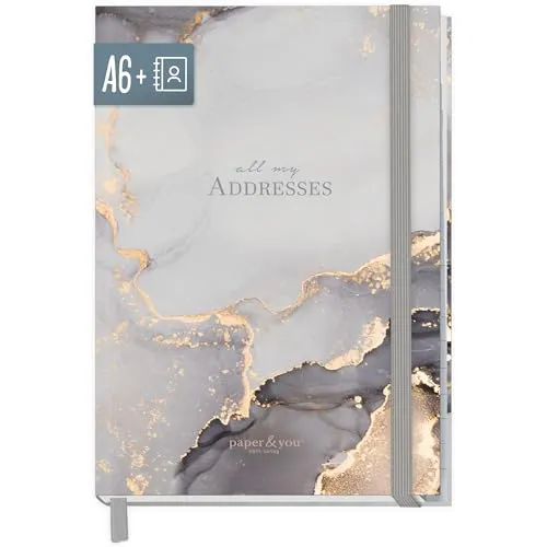 paper&you® Adressbuch A6+ mit Register A-Z und 120 g/m² Premium-Papier