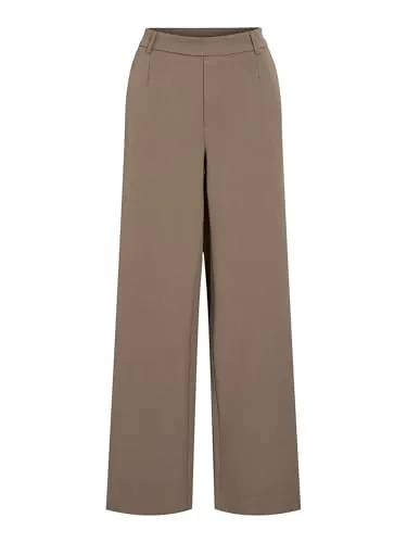 Vila Anzughose VIVARONE HW WIDE PANT - NOOS - Stoffhose in Braun, mit elastischem Bund für optimalen Tragekomfort und modischem relaxed fit, ideal für Business und Freizeit.
