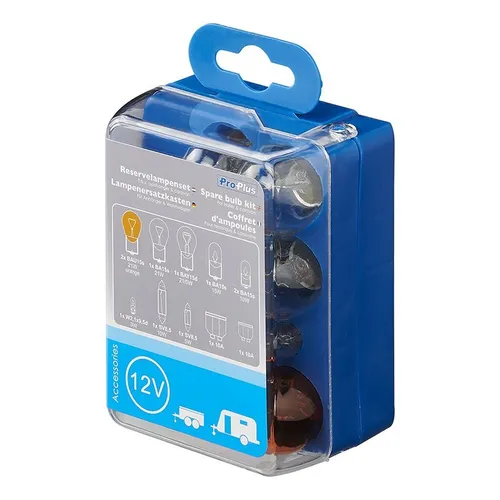 Lampenersatzkasten für Anhänger & Wohnwagen 12-teilig - Vielseitiges Zubehör für Anhänger und Wohnwagen, enthält 12 hochwertige Lampenersatzteile für zuverlässige Sicherheit auf der Straße.