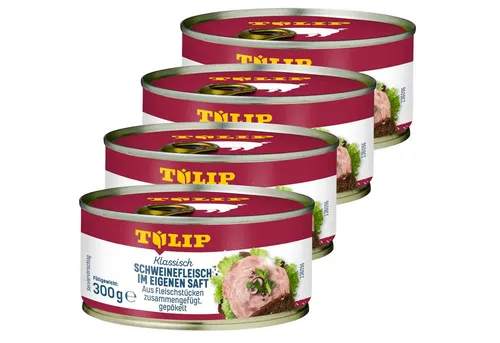 TULIP Wurstkonserve Schweinefleisch im eigenen Saft 300g Fleisch Schwein Frühstücksfleisch, 300 g