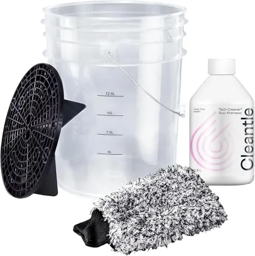 BenBow Autowäsche Set - 20L Eimer mit Schmutzsieb, Waschhandschuh & 1L Autoshampoo - Autopflege-Set für professionelle Handwäsche. Mit 20L Eimer, Schmutzsieb und hochwertigem Waschhandschuh. Ideal für eine gründliche und schonende Reinigung von Fahrzeugen ohne Kratzer.