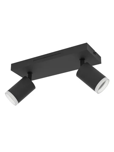 Eglo LED Leuchten 2er Spot Melitello-Z schwarz, RGB dimmbar - Lampen mit 2 dimmbaren RGB-Spots, perfekt für stimmungsvolle Beleuchtung in Wohnräumen.