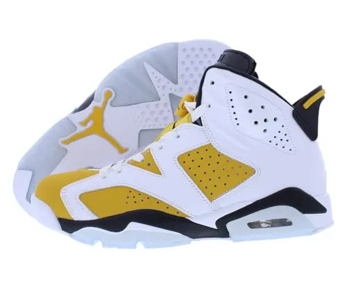 Nike Air Jordan 6 Retro Yellow Ocker (CT8529-170, Weiß/Gelb Ocker-Schwarz), Herren, Männer, Basketballspieler, Basketballschuhe, 42.5 EU