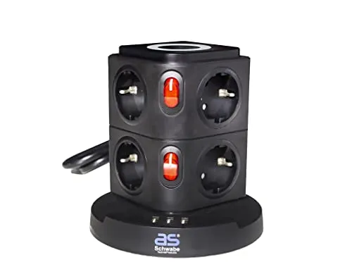 as - Schwabe Tischsteckdosen mit Induktionsladefläche - Steckdosen & Zubehör mit 8 Steckplätzen, USB-Anschlüssen und erhöhtem Berührungsschutz – ideal für sicheres Laden und Energieversorgung am Arbeitsplatz.