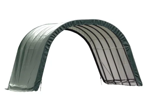 Shelter Logic Weidezelt Run-In-Shed, 370x250x610 cm, Grün - Zubehör für Landwirtschaft - Flexibles Weidezelt mit UV-beständiger, wasserdichter Plane und robustem Stahlgestell für sicheren Schutz von Tieren und Lagerung.