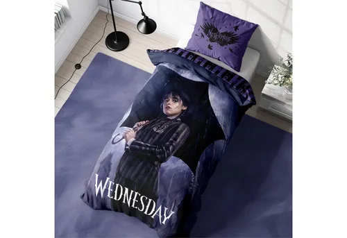 Wednesday Addams Bettwäsche 135x200 in lila von MTOnlinehandel