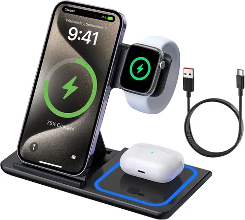 GreenHec 3in1 MagSafe Ladegerät für Apple Watch und iPhone