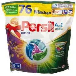 Persil 4in1 Discs Color Excellence 76WL - Tiefenrein Technologie für strahlend saubere Buntwäsche, 92 % biologisch abbaubare Inhaltsstoffe, recycelbare Verpackung