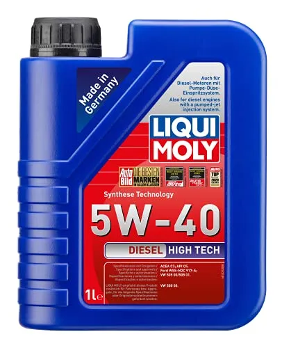 LIQUI MOLY Motoröl 5W-40 Diesel High Tech Teilsynthetiköl Motor Öl ACEA C3 API CF High Tech 1L